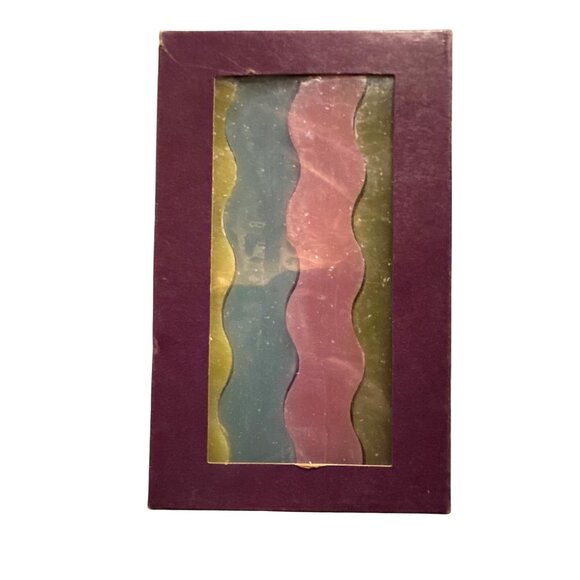 Wave Taper Candle Set 4 Pc Unscented 10 Hr Burn Time 3.9 Oz - Picture 1 of 3